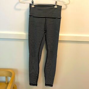 Lululemon size 4 black & White stripe tights